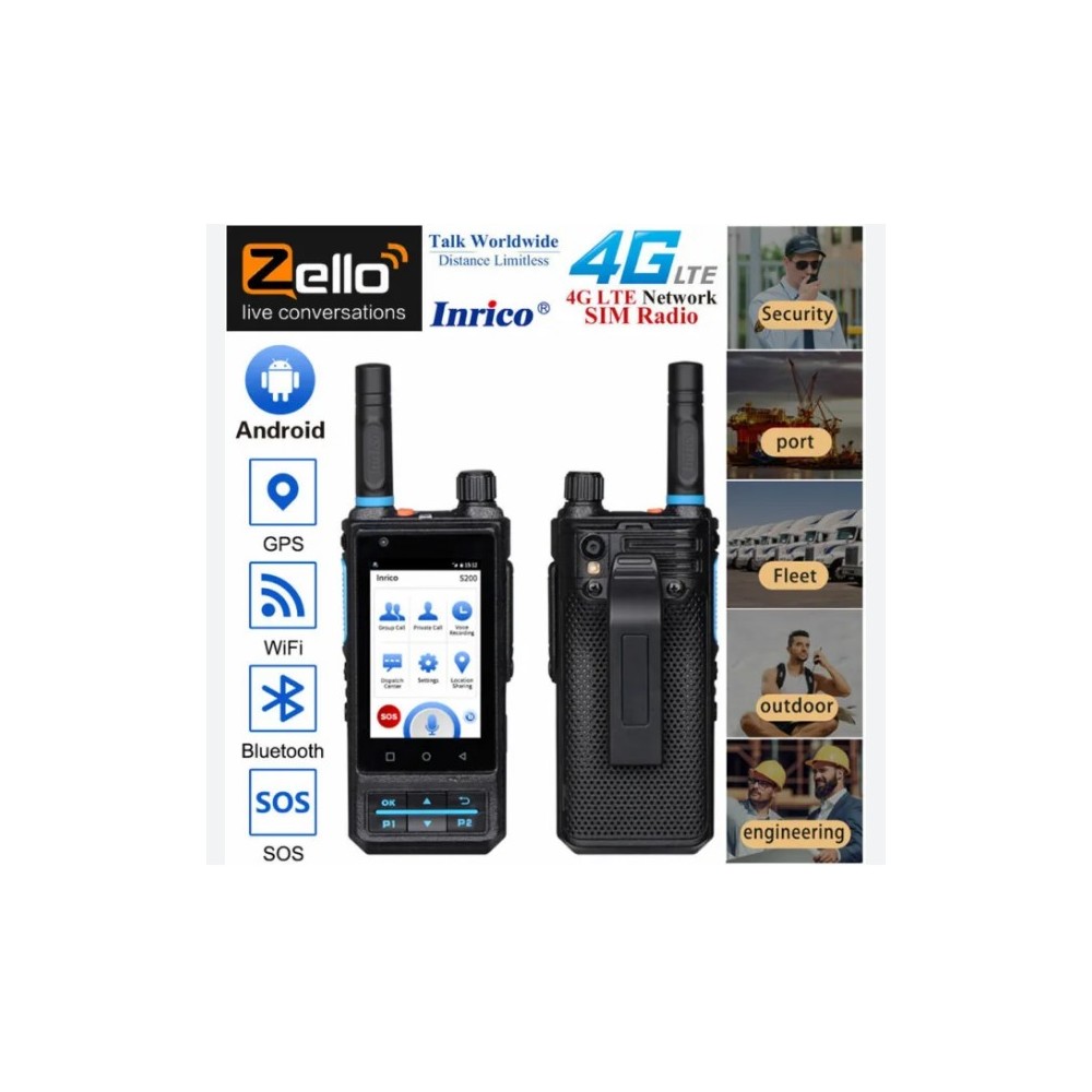 Inrico S200 PoC Radio Ricetrasmettitore 4G LTE portatile per uso professionale