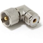 CONNETTORE ADATTATATORE DA MASCHIO UHF A FEMMINA UHF 90 GRADI
