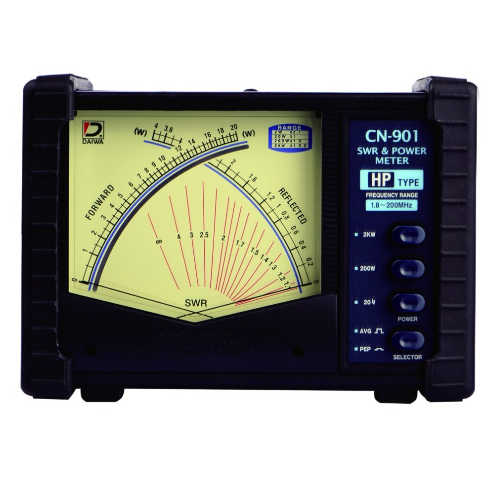 DAIWA CN-901HP-ROSMETRO WATTMETRO AD AGHI INCROCIATI 0-200 MHz 2000 WATT