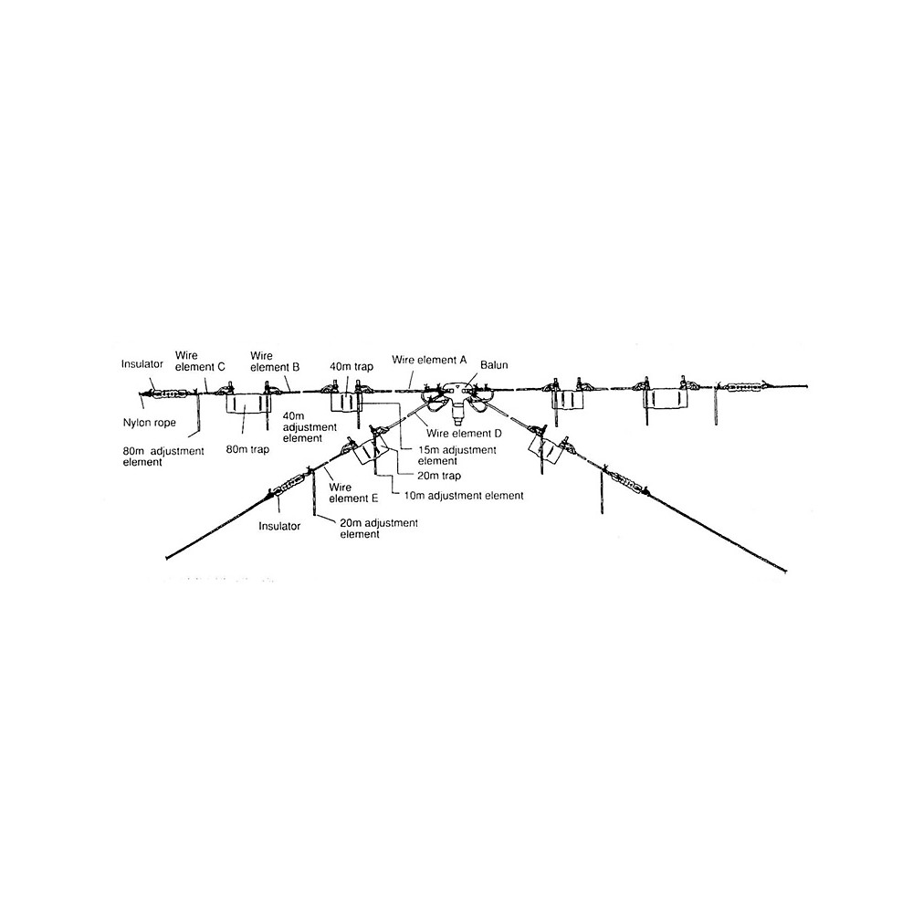 DIAMOND  W8010 ANTENNA DIPOLO FILARE PER 10/15/20/40/80  MT 1200 WATT