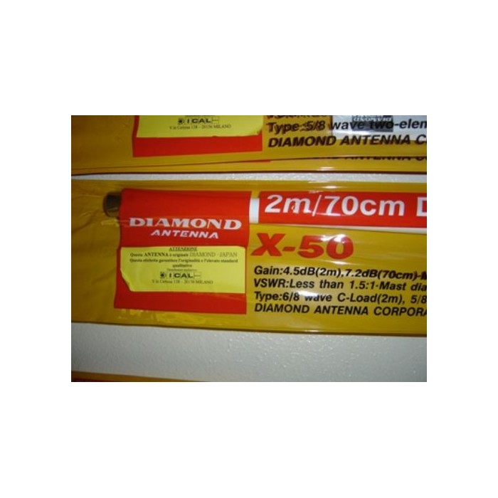 DIAMOND X-50N - ANTENNA VERTICALE 144/430 MHz ALTEZZA 170 cm