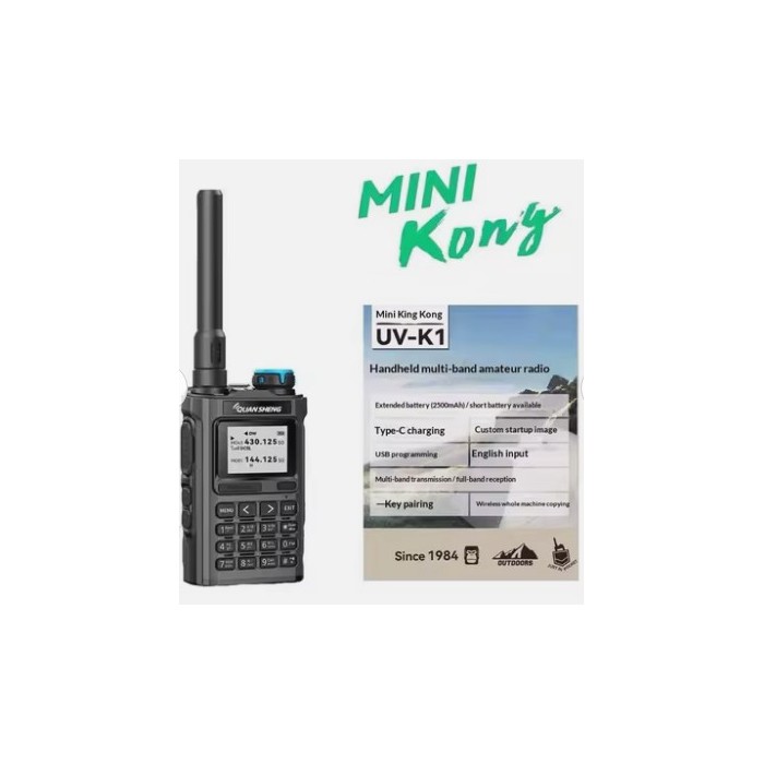 Quansheng UV-K1 RTX PORTATILE VHF UHF RX 50-600 MHZ AIRBAND - GARANZIA ITALIA