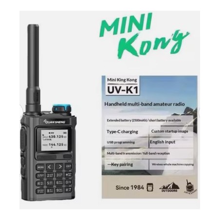 Quansheng UV-K1 RTX PORTATILE VHF UHF RX 50-600 MHZ AIRBAND - GARANZIA ITALIA