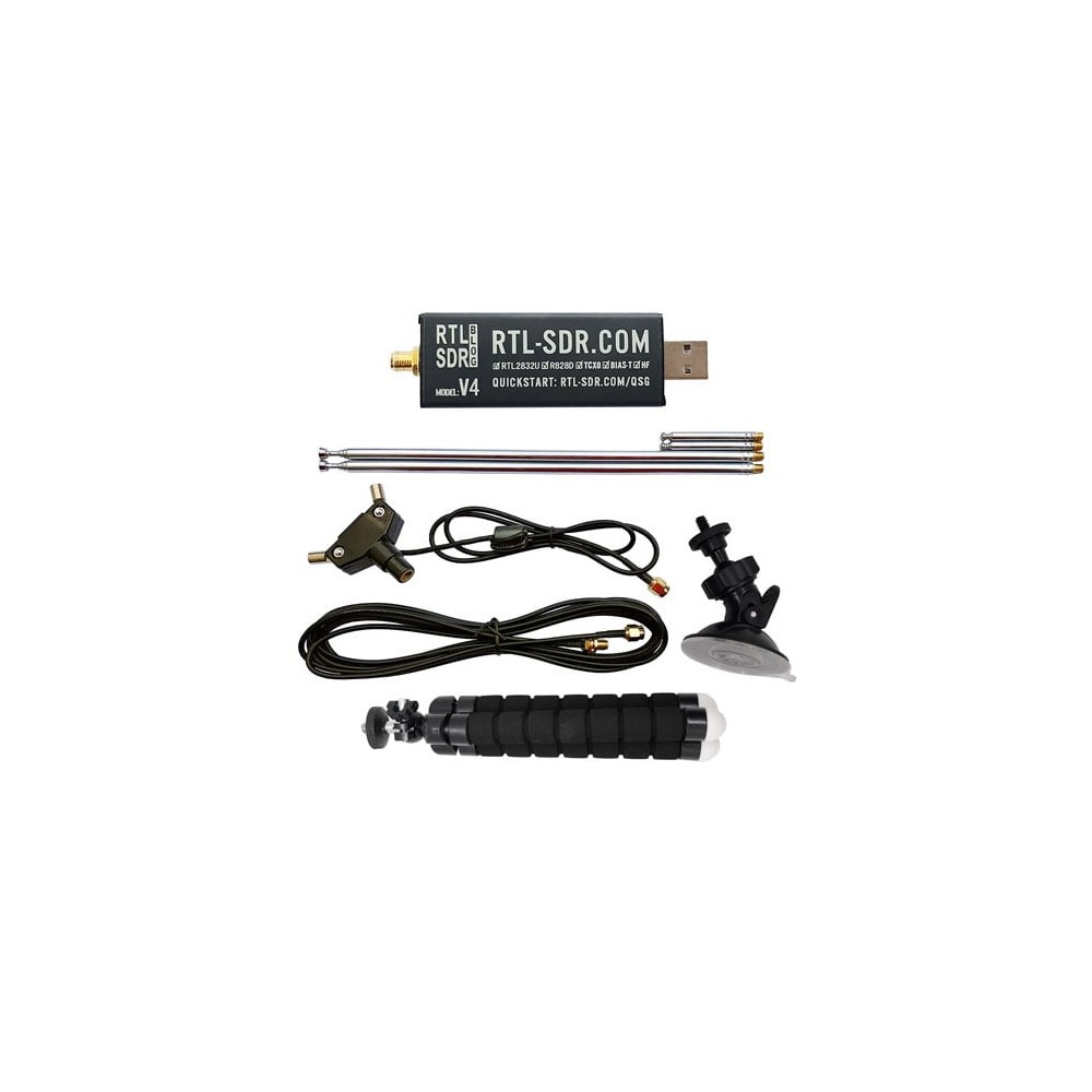 RTL-SDR Blog V4 + Antenna kit, Ricevitore SDR 0.5-1700 MHz senza direct sampling (con UP-converter)