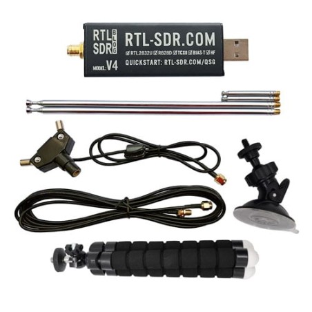 RTL-SDR Blog V4 + Antenna kit, Ricevitore SDR 0.5-1700 MHz senza direct sampling (con UP-converter)