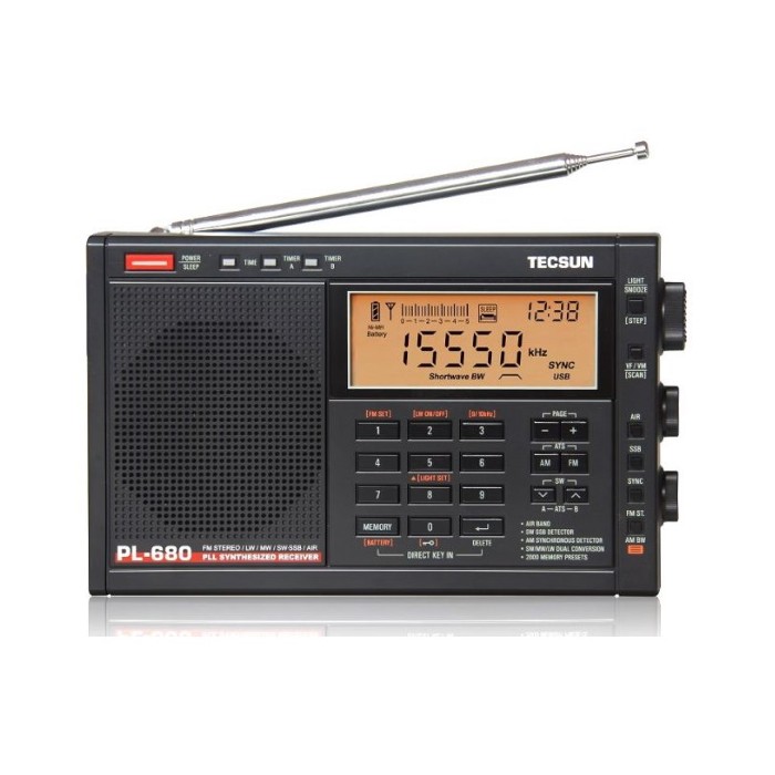 TECSUN PL-680 Radioricevitore HF All Mode AM-FM-USB-LSB, banda aeronautica, FM 88-108
