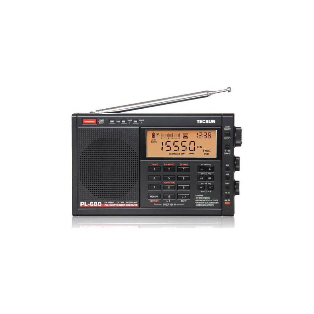 TECSUN PL-680 Radioricevitore HF All Mode AM-FM-USB-LSB, banda aeronautica, FM 88-108