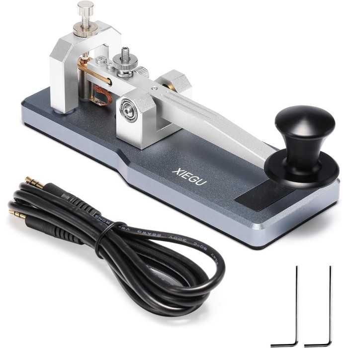 XIEGU VK-5 Morse - Mini Straight Key CW, con base in alluminio CNC jack da 3,5 mm G90/X6100/X6200/X5105/G106