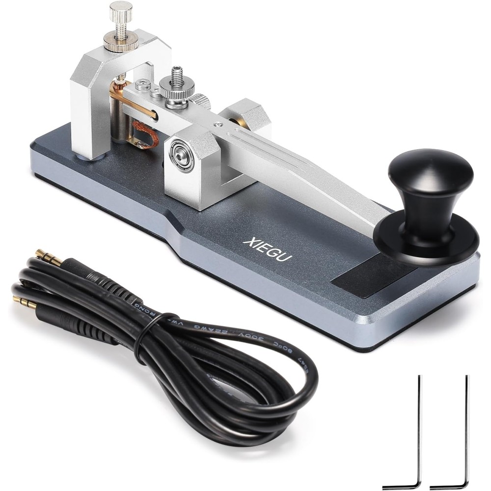 XIEGU VK-5 Morse - Mini Straight Key CW, con base in alluminio CNC jack da 3,5 mm G90/X6100/X6200/X5105/G106