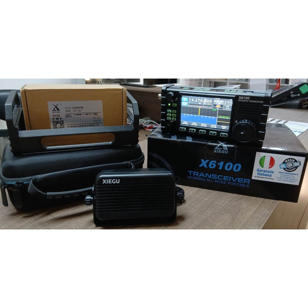 XIEGU X6100 RTX SDR HF QRP 0.5 - 30 MHZ 10 W CON AT TUNER DSP PARI AL NUOVO CON ACCESSORI