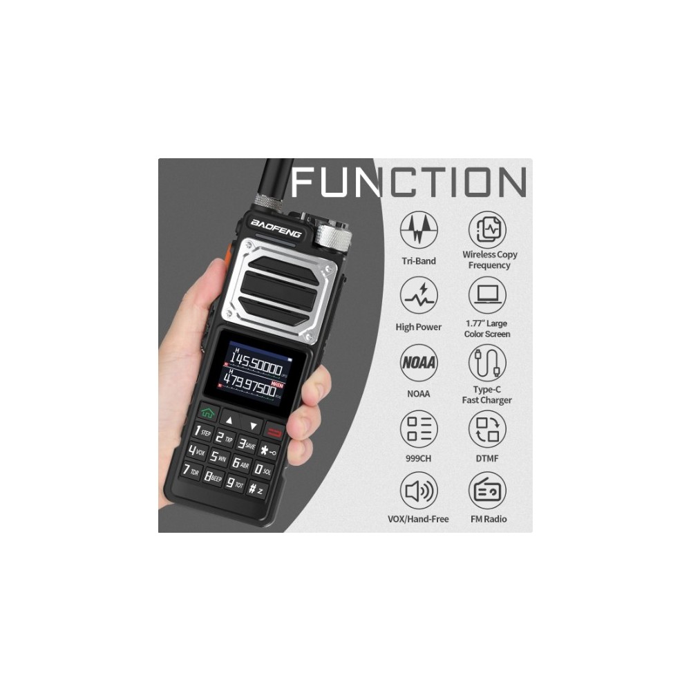 BAOFENG UV-25A  RTX PORTATILE 10 WATT Tri Band 136-174 e 220-260  400-520MHz